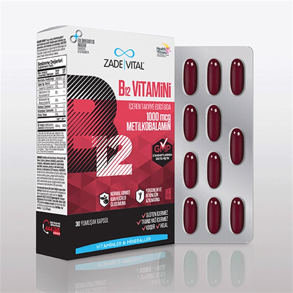 Zade Vital Vitamin B12 1000mcg 30 Kapsül