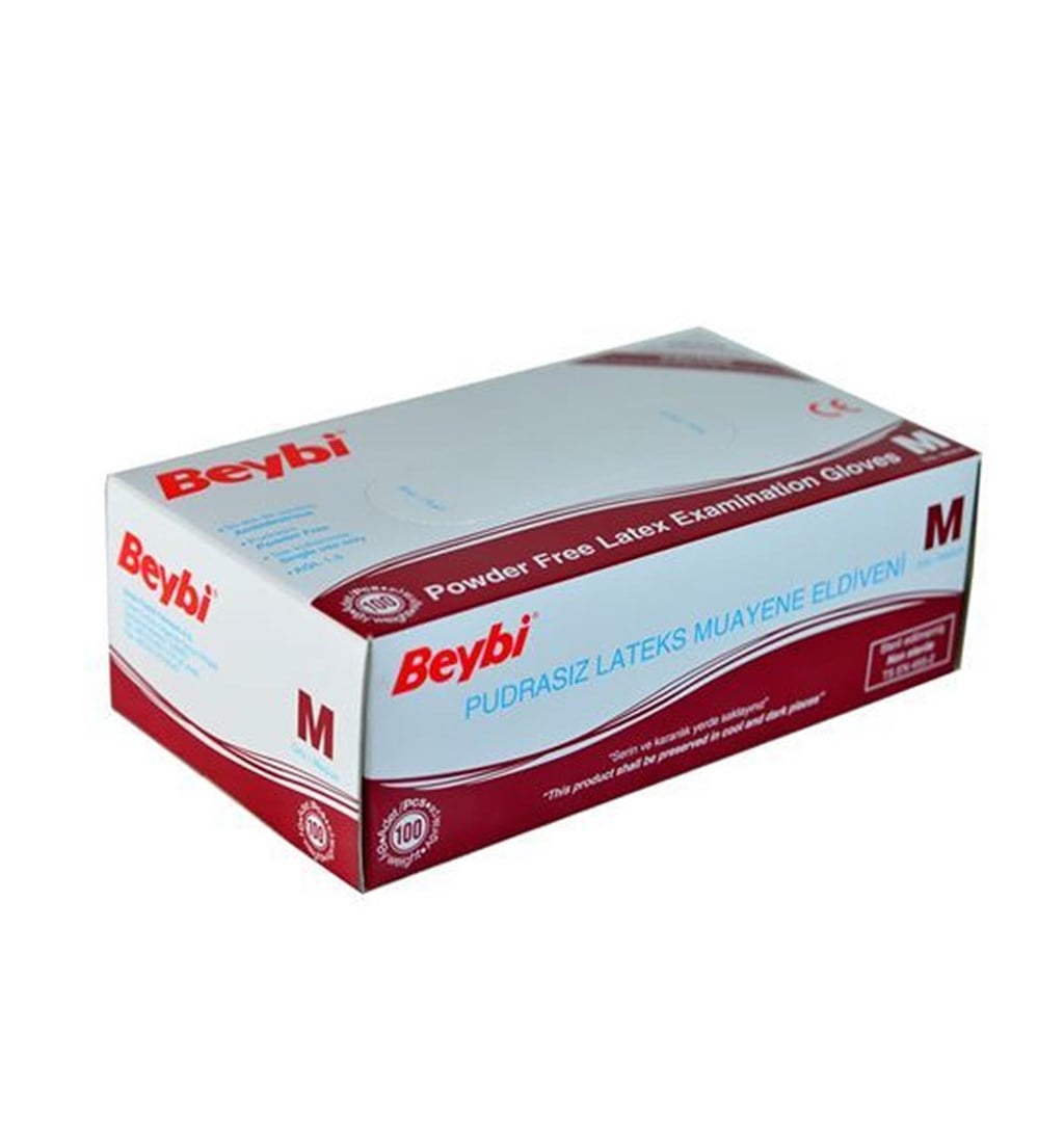 BEYBİ LATEX MUAYENE ELDİVENİ PUDRASIZ MEDİUM 100'LÜ