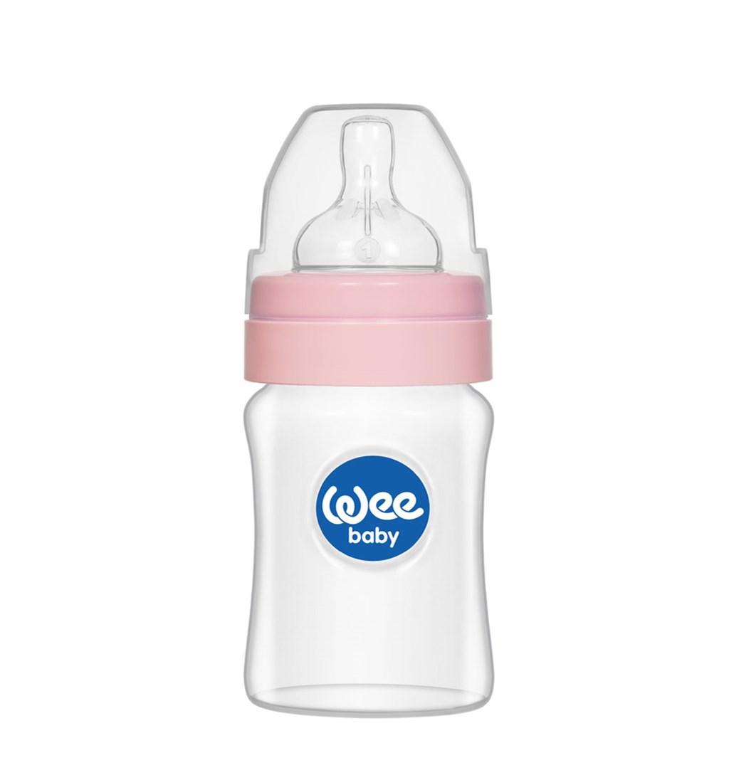 WEE BABY GENİŞ AĞIZLI PP BİBERON ANTİKOLİK 0-6AY 150ML - PEMBE