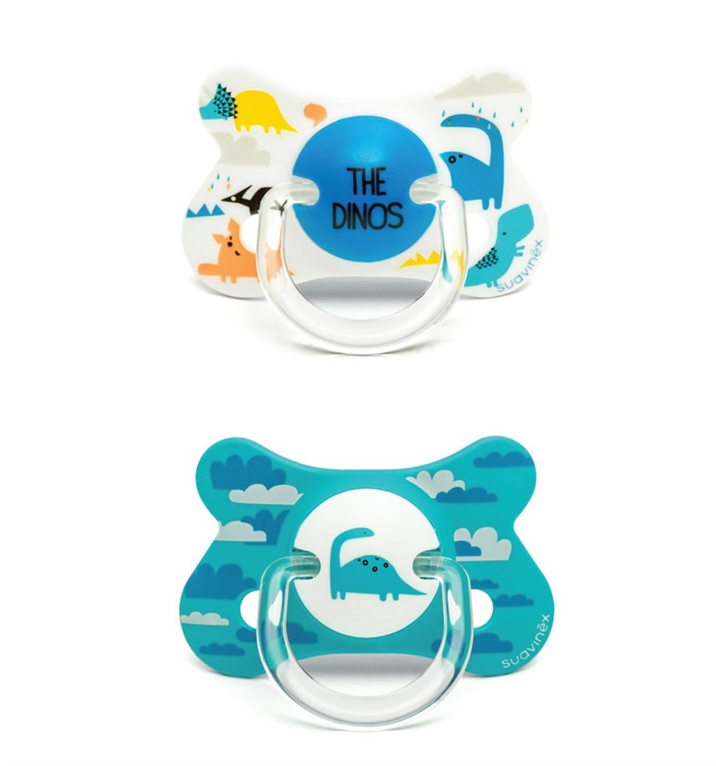 SUAVİNEX ORTODONTİK KAUÇUK EMZİK 18AY+ 2'Lİ - MAVİ - THE DİNOS
