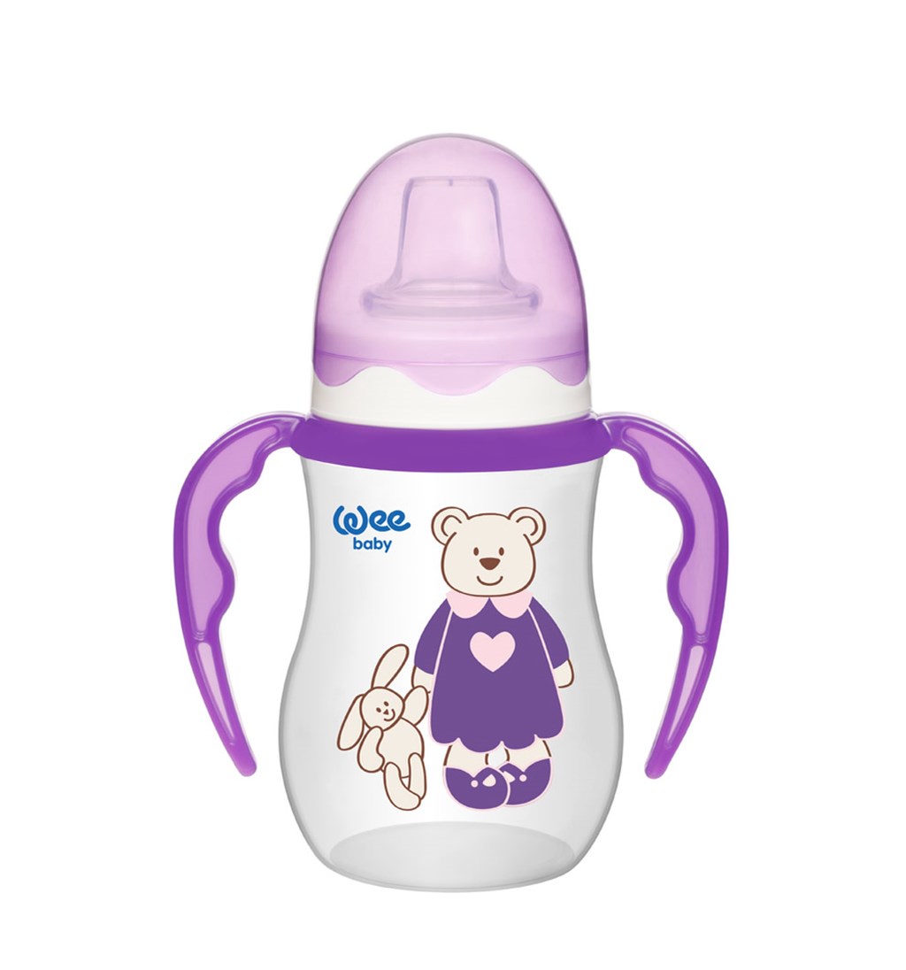 WEE BABY AKITMAZ KULPLU PP BARDAK 6AY+ 250ML - MOR