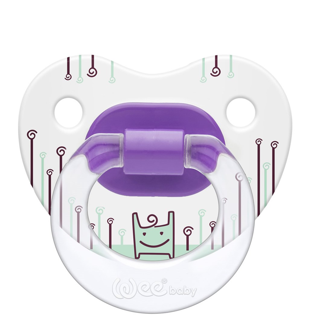 WEE BABY DESENLİ GÖVDELİ DAMAKLI EMZİK 6-8AY NO.3 - MOR