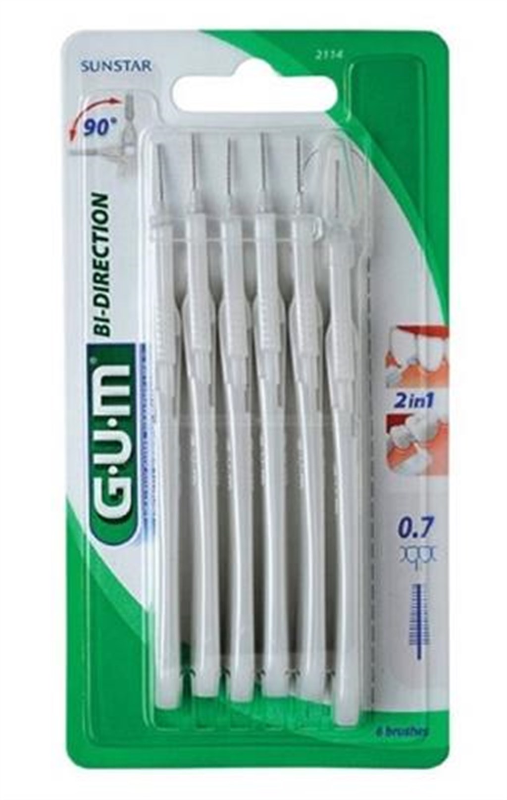 GUM Bİ-DİRECTİON ARAYÜZ FIRÇASI BEYAZ 0.7 MM