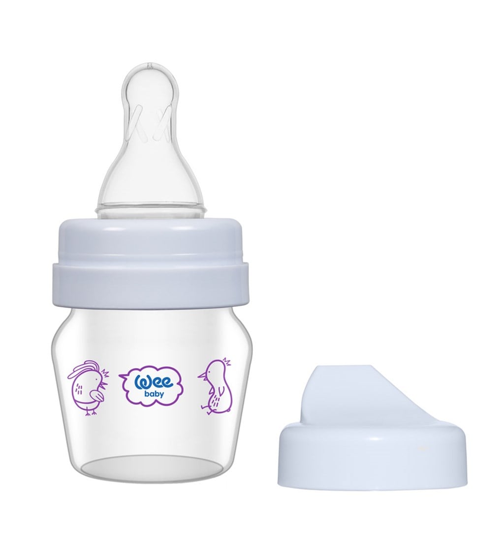 WEE BABY MİNİ CAM ALIŞTIRMA BARDAĞI SETİ 0AY+ 30ML - BEYAZ