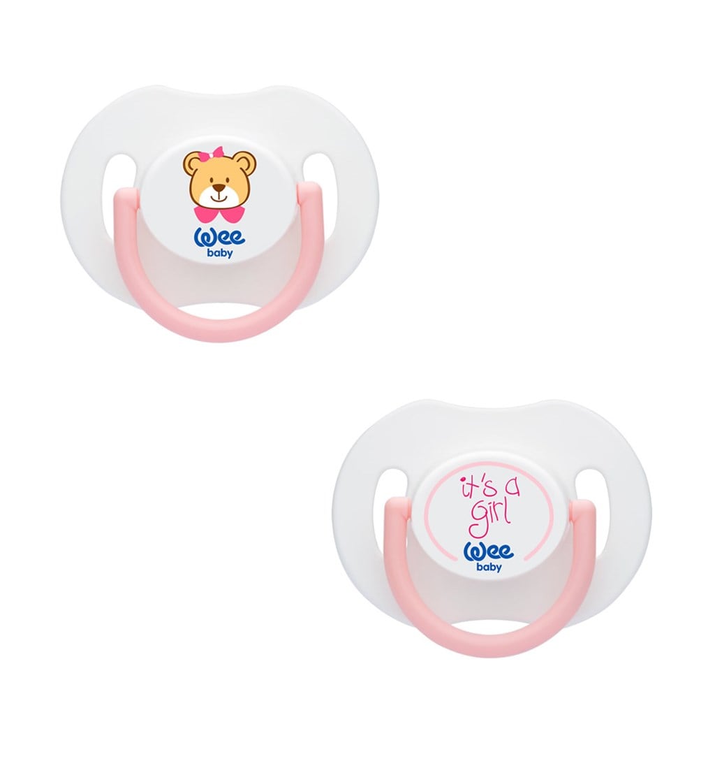 WEE BABY SPECİAL SAPLI KAPAKLI EMZİK DAMAKLI 0-6AY NO.1 - PEMBE