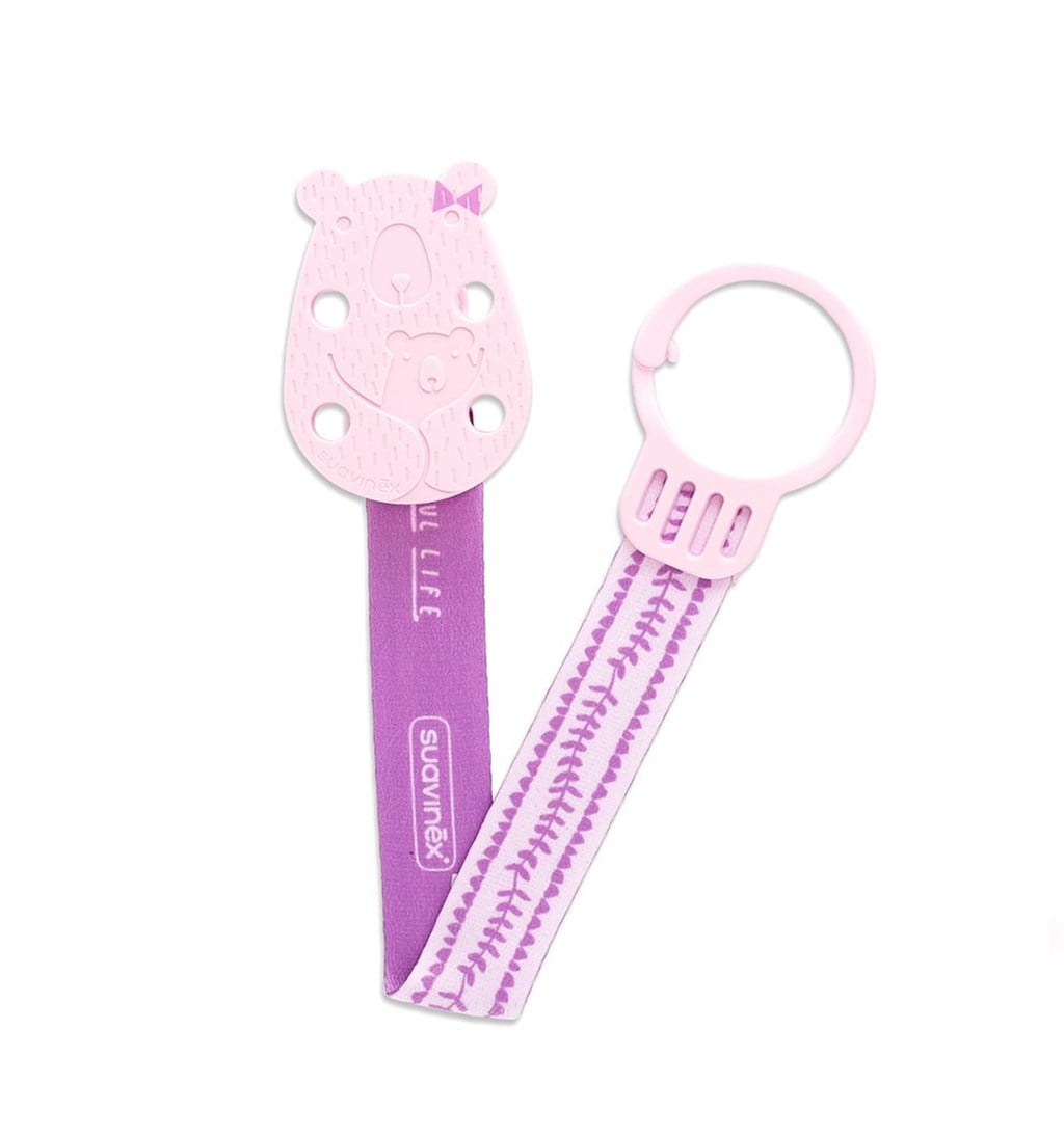 SUAVİNEX AYICIKLI KUMAŞ EMZİK BANDI MEANİNGFUL LİFE - MOR