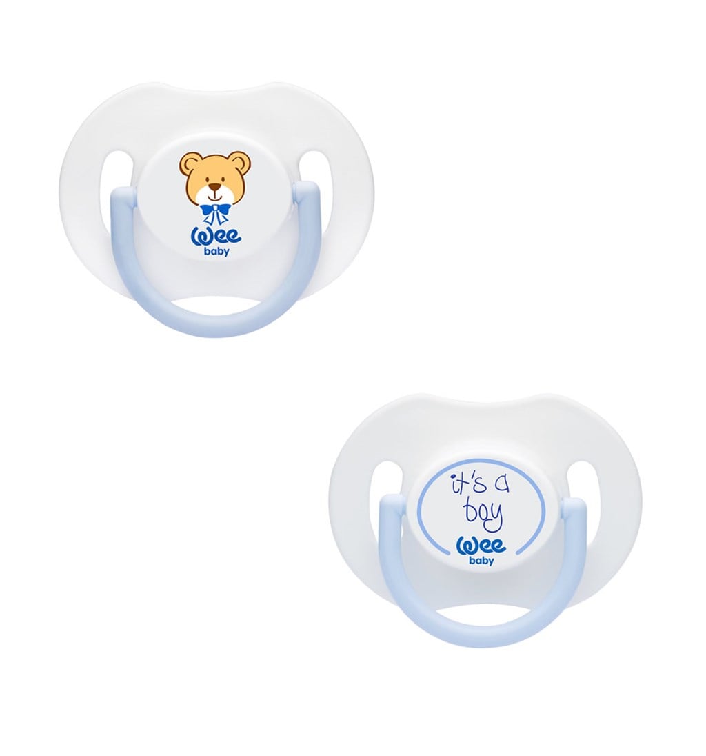 WEE BABY SPECİAL SAPLI KAPAKLI EMZİK DAMAKLI 0-6AY NO.1 - MAVİ