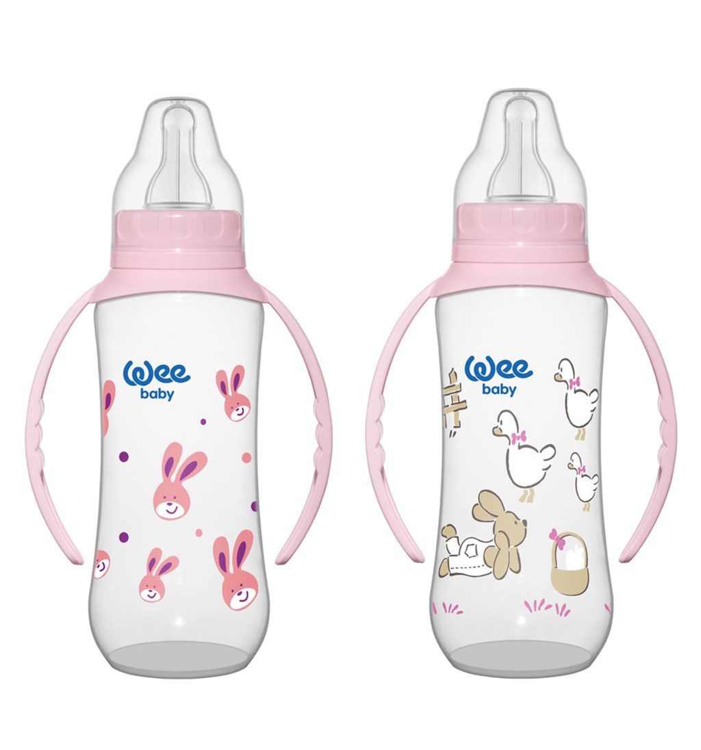 WEE BABY KULPLU PP BİBERON 8-16AY 270ML - PEMBE