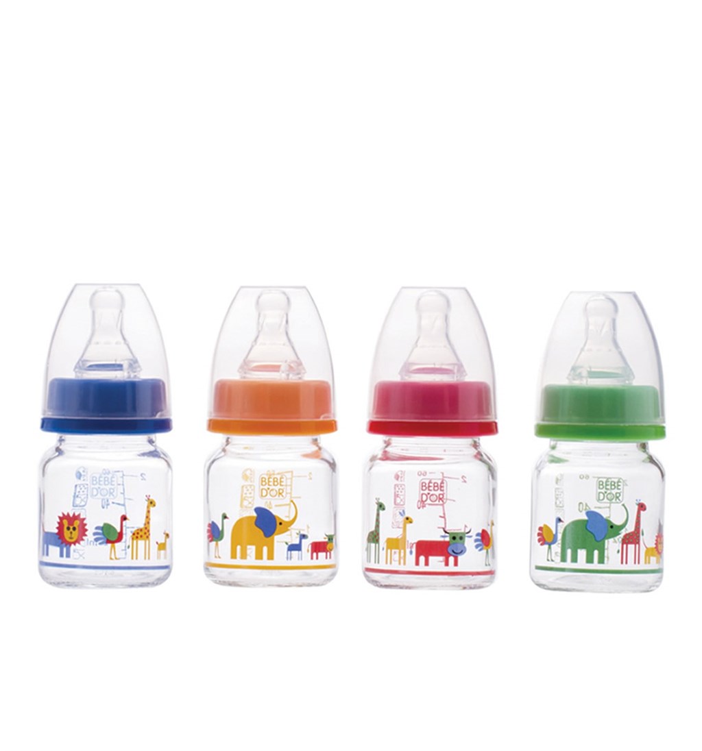 BEBEDOR ÖZEL AMAÇLI DESENLİ MİNİ CAM BİBERON 60ML
