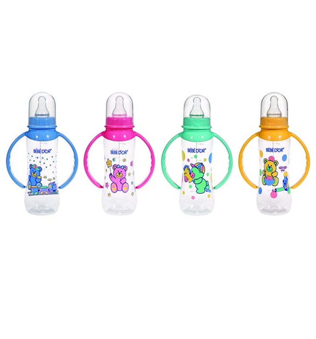 BEBEDOR DESENLİ ERGONOMİK KULPLU BİBERON 250ML