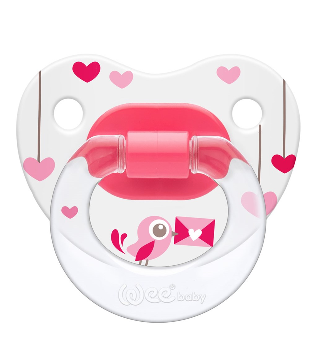 WEE BABY DESENLİ GÖVDELİ DAMAKLI EMZİK 6-8AY NO.3 - PEMBE