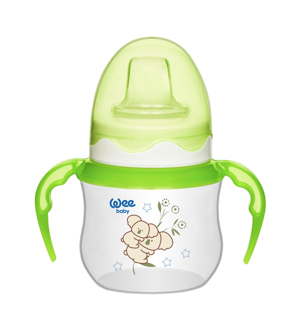 WEE BABY AKITMAZ KULPLU PP BARDAK 6AY+ 125ML - YEŞİL