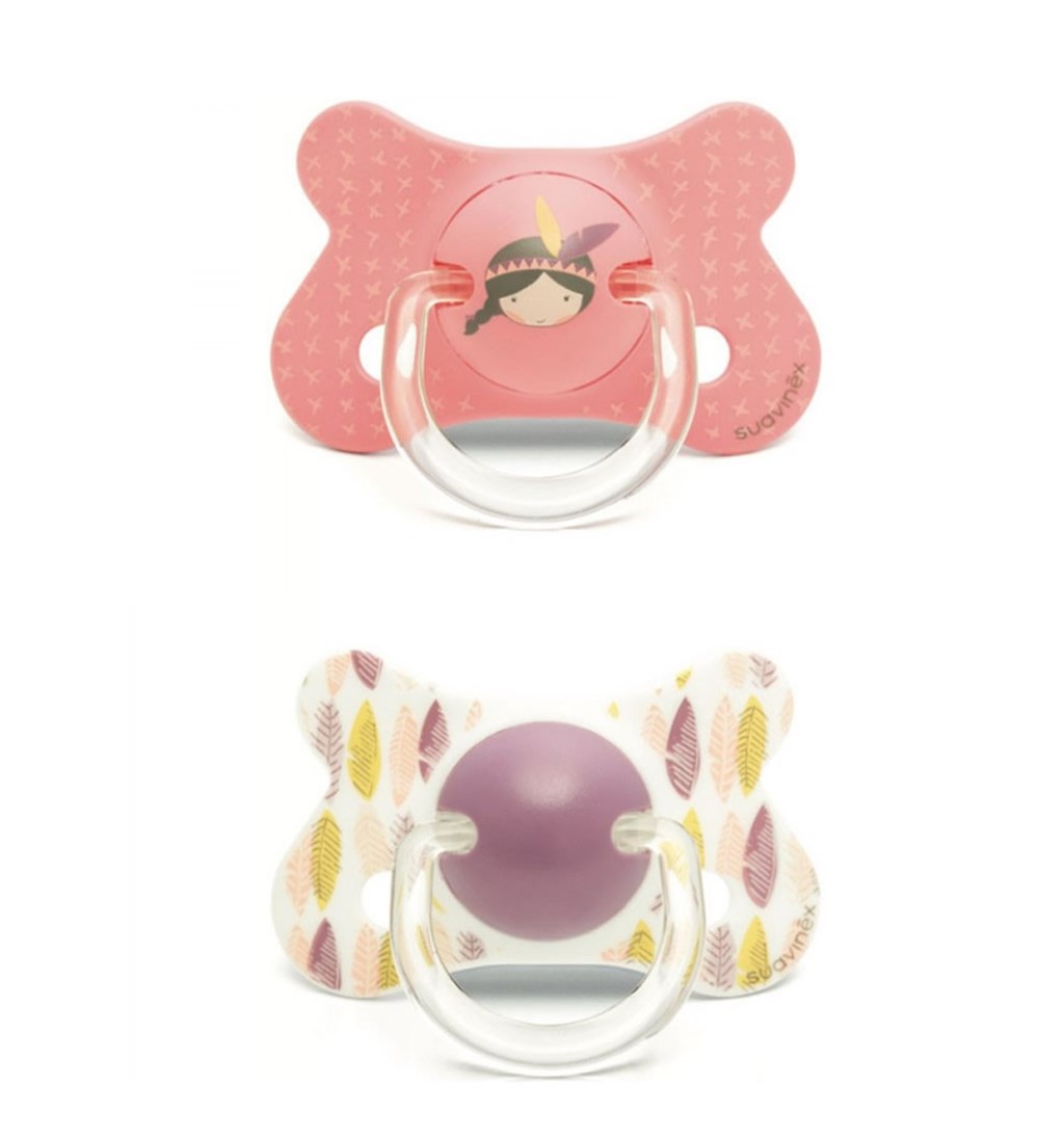 SUAVİNEX ORTODONTİK KAUÇUK EMZİK 18AY+ 2'Lİ - PEMBE - İNDİANS