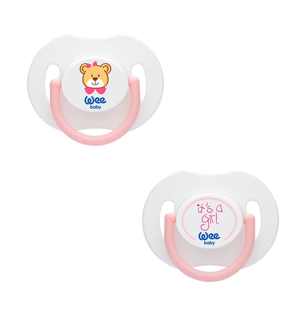 WEE BABY SPECİAL SAPLI KAPAKLI EMZİK DAMAKLI 6-18AY NO.2 - PEMBE