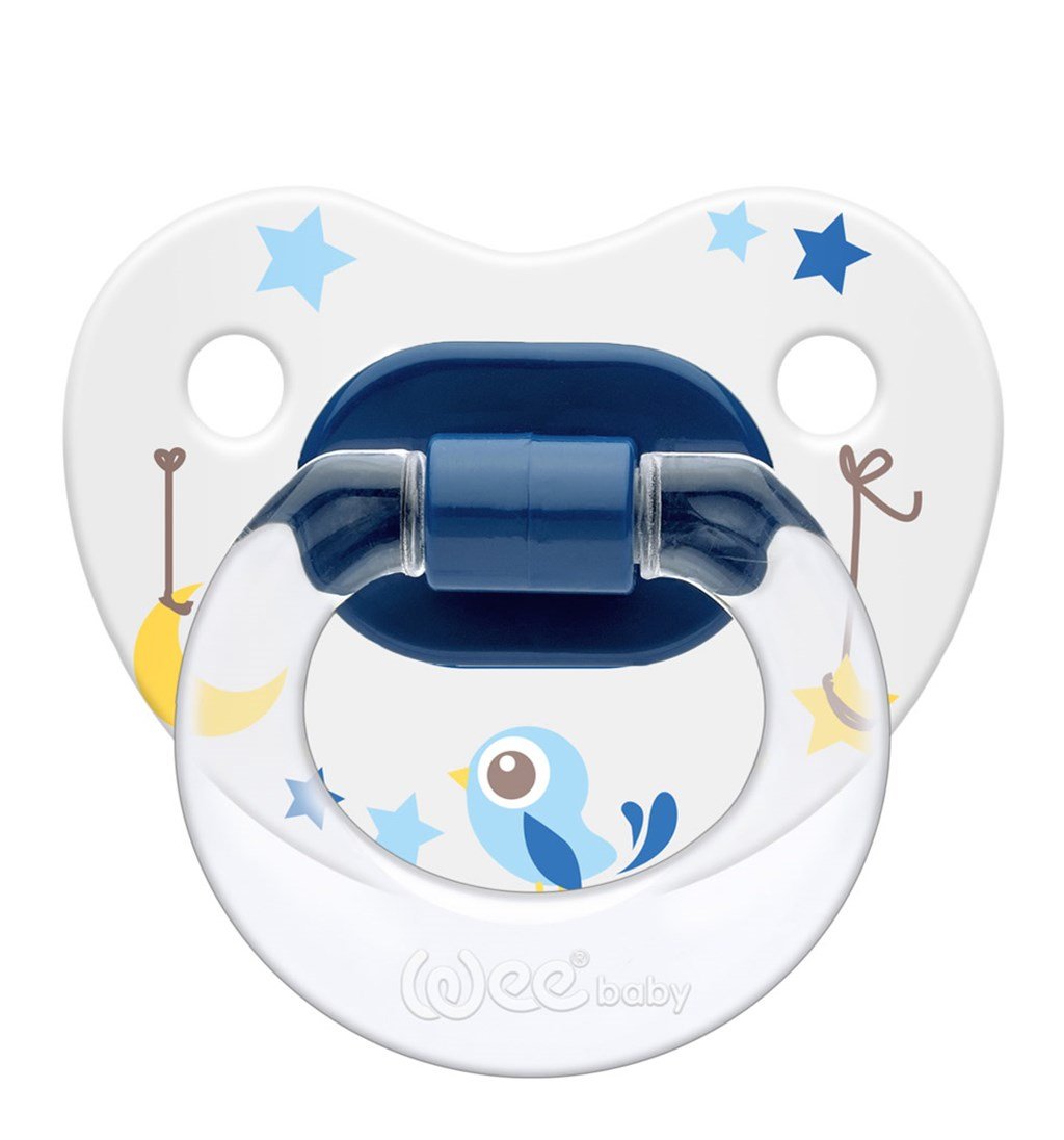 WEE BABY DESENLİ GÖVDELİ DAMAKLI EMZİK 6-8AY NO.3 - MAVİ