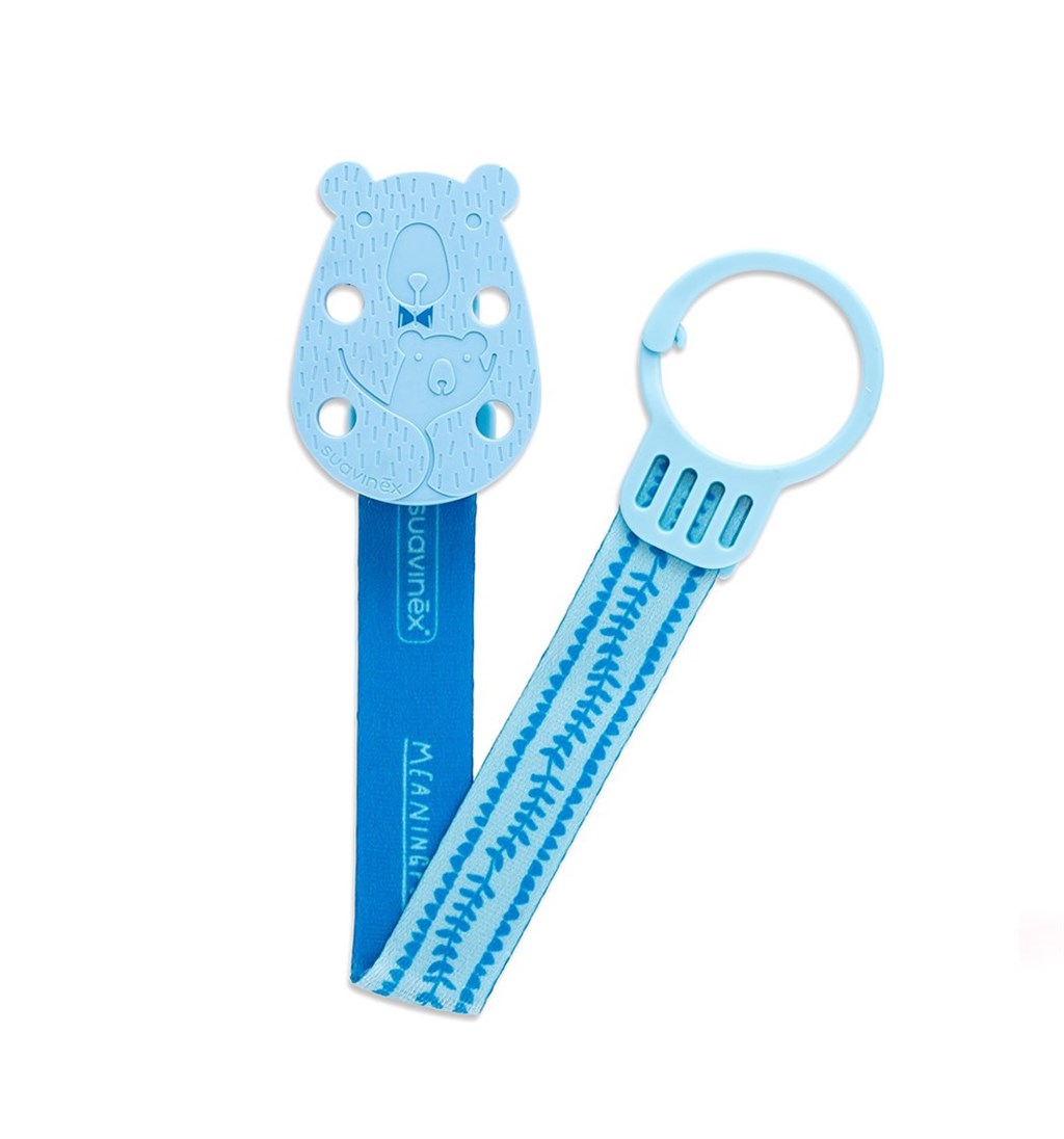 SUAVİNEX AYICIKLI KUMAŞ EMZİK BANDI MEANİNGFUL LİFE - MAVİ