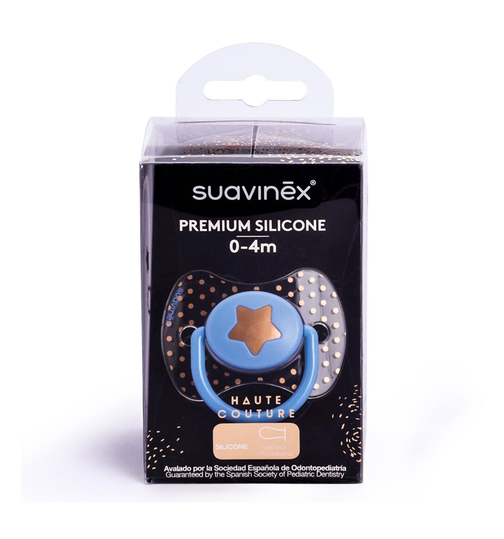 SUAVİNEX HAUTE COUTURE YALANCI EMZİK  VE EMZİK ZİNCİSİ 4 AY ÜZERİ - MAVİ