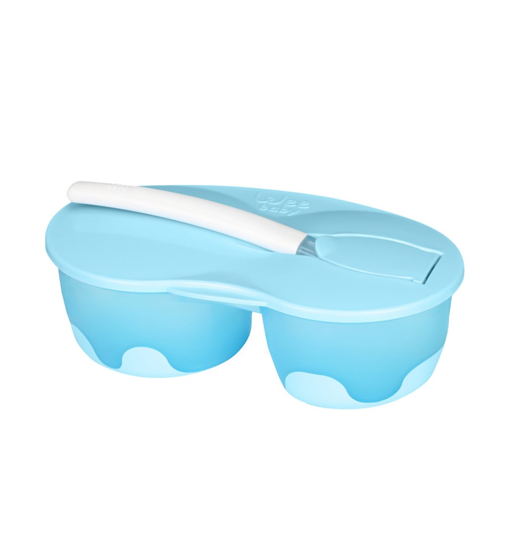 WEE BABY İKİ HAZNELİ MAMA KABI SETİ - MAVİ