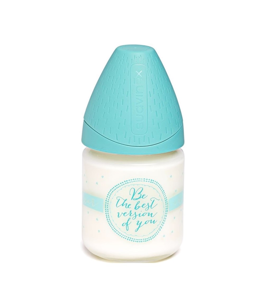 SUAVİNEX GENİŞ AĞIZLI SİLİKON EMZİK CAM BİBERON 120ML - 3 POZİSYON - VERSİON - YEŞİL