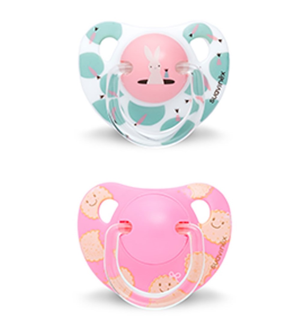 SUAVİNEX ORTODONTİK SİLİKON EMZİK +18AY 2'Lİ - BİSCUİTS - PEMBE