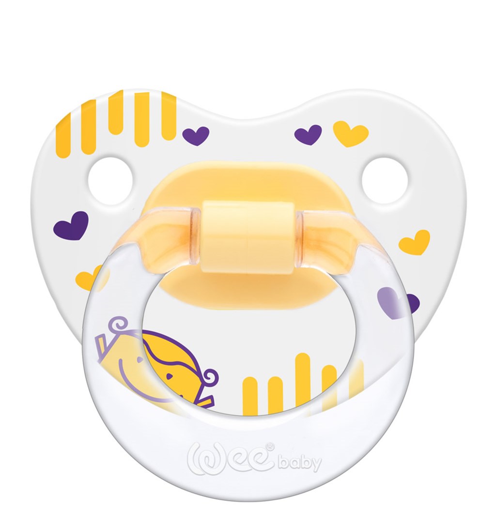 WEE BABY DESENLİ GÖVDELİ DAMAKLI EMZİK 6-8AY NO.2 - SARI