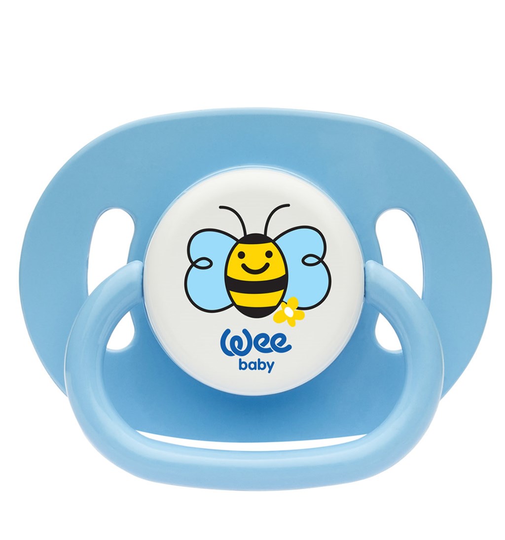WEE BABY OVAL GÖVDELİ YUVARLAK UÇLU EMZİK 6-18AY NO.2 - MAVİ