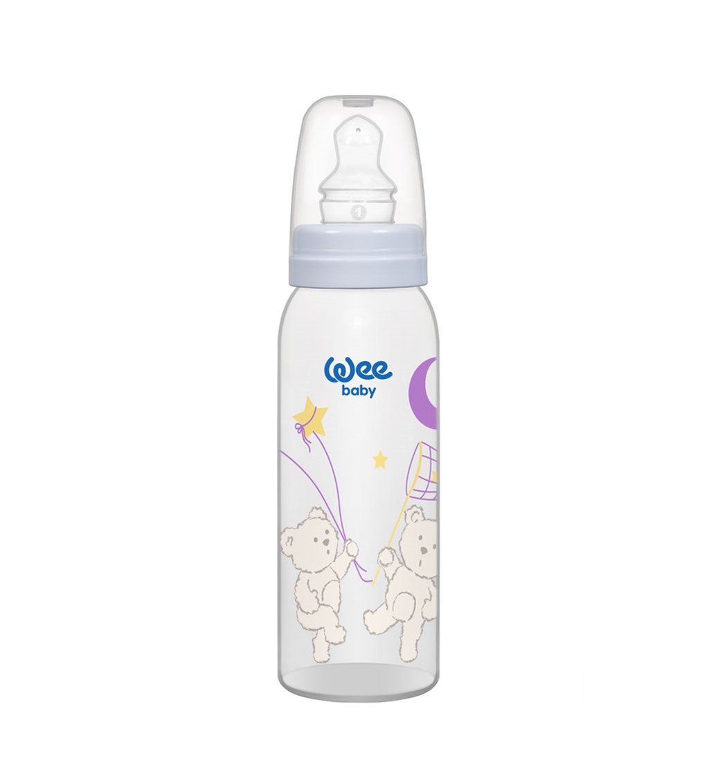 WEE BABY DAMAKLI PP BİBERON 0-6AY 250ML - BEYAZ