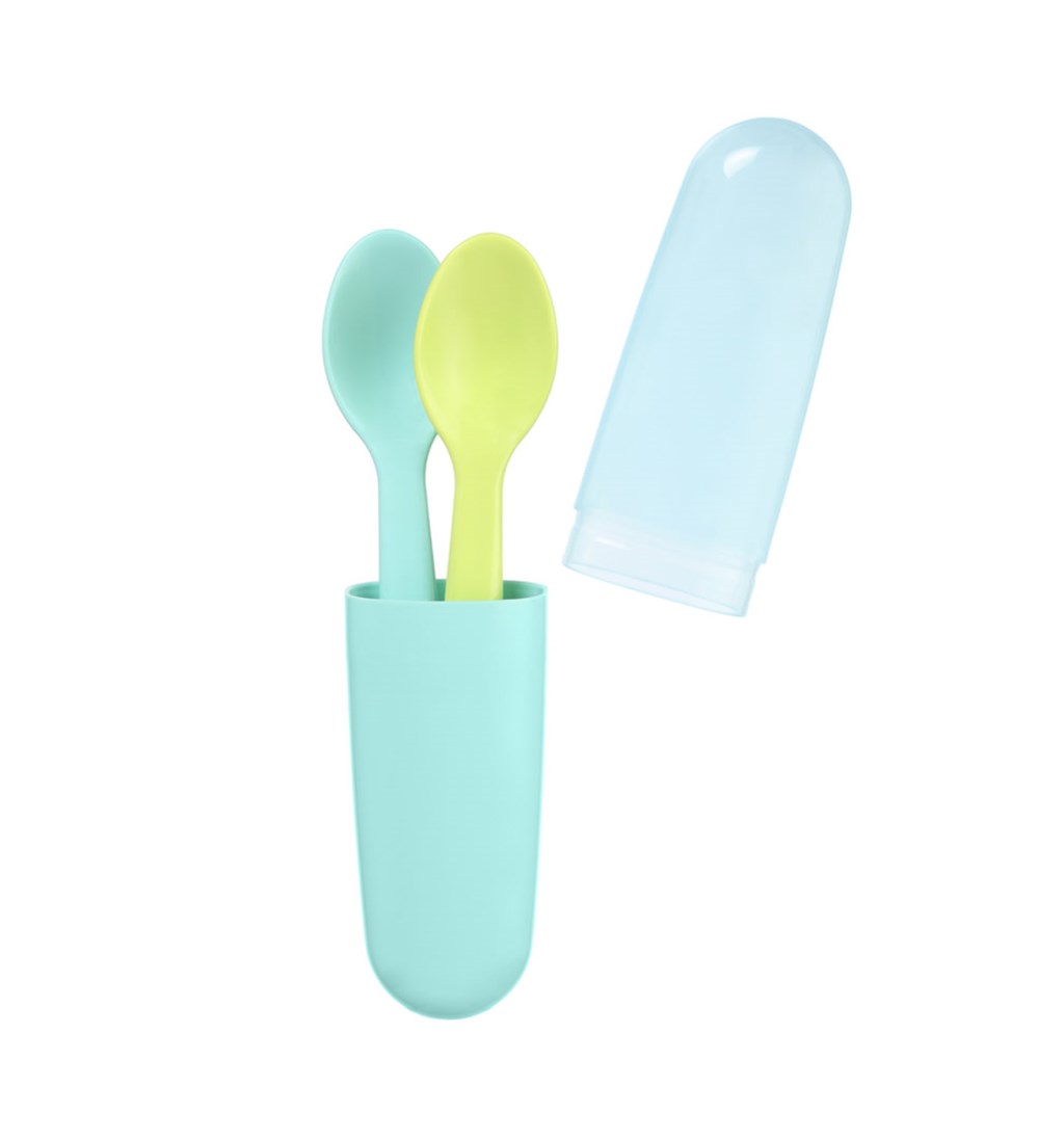 WEE BABY ÇATAL KAŞIK SAKLAMA KABI - MAVİ - YEŞİL