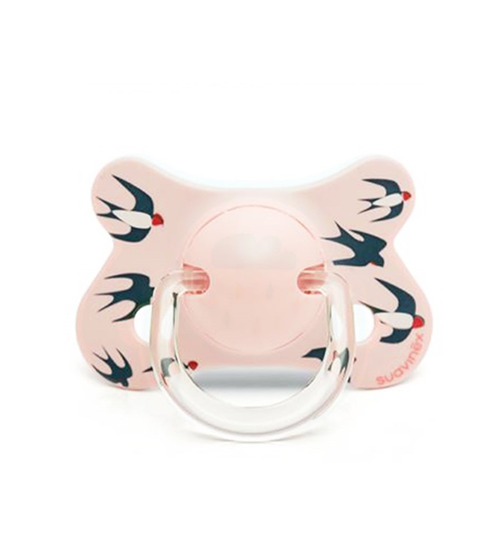 SUAVİNEX FUSİON FİZYOLOJİK SİLİKON EMZİK 4-18AY - SWALLOWS - PEMBE