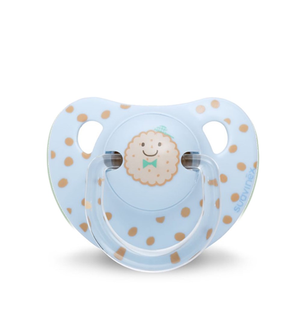 SUAVİNEX ORTODONTİK SİLİKON EMZİK 6-18AY - BİSCUİTS - MAVİ