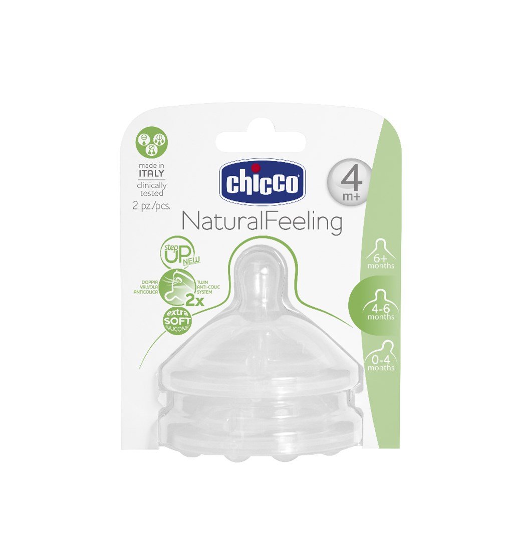 CHİCCO BİBERON EMZİĞİ 4AY+ 2 ADET AKIŞ AYARLI - SİLİKON