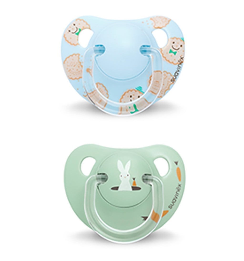 SUAVİNEX ORTODONTİK SİLİKON EMZİK 6-18AY 2'Lİ - BİSCUİTS - MAVİ