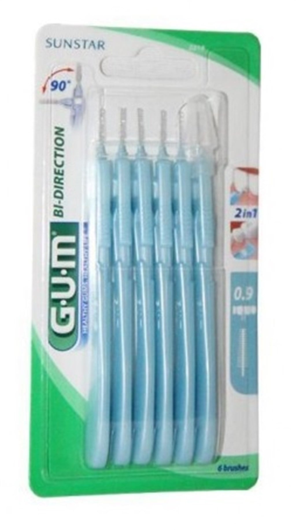 GUM Bİ-DİRECTİON ARAYÜZ FIRÇASI MAVİ 0.9 MM