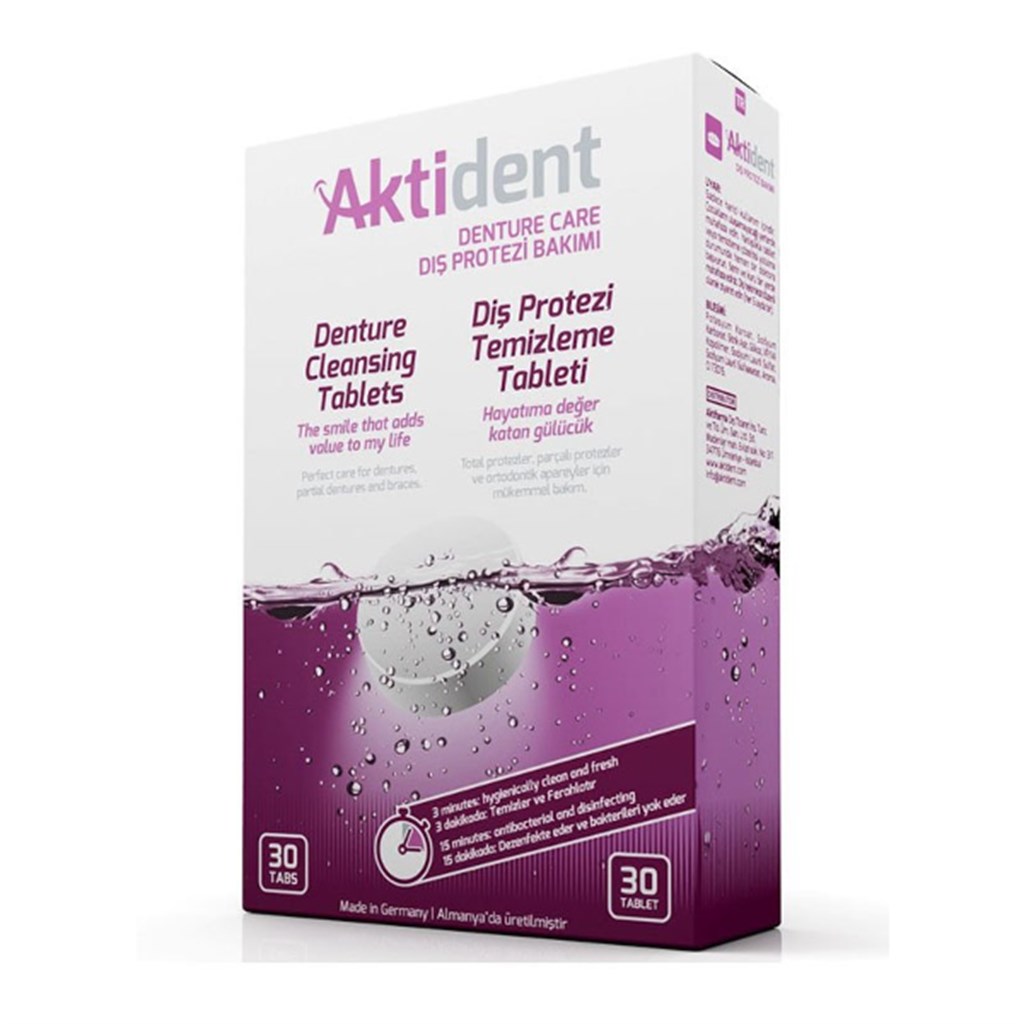 Aktident Diş Protezi Temizleme Tableti (30 Adet)