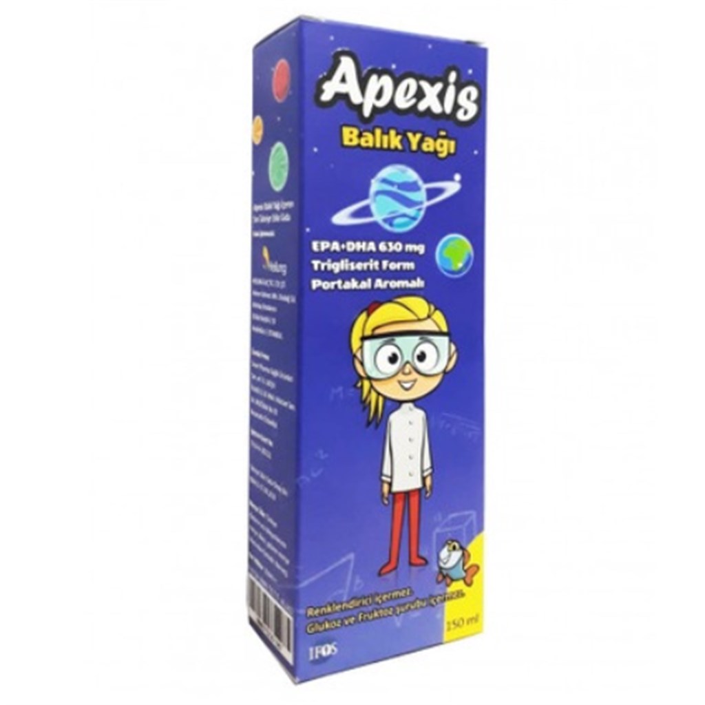 Apexis Balık Yağı Şurup Portakal Aromalı 150Ml