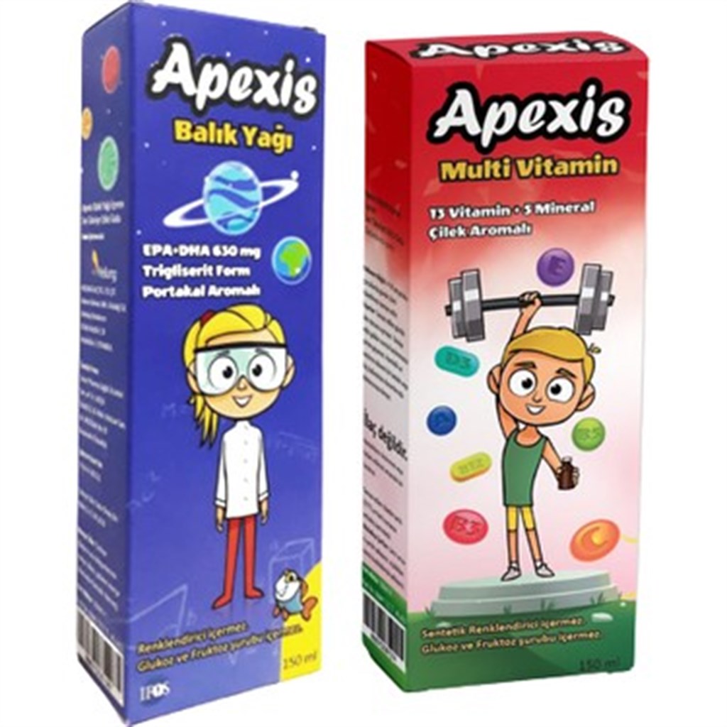 Apexis Multivitamin Şurup 150ml + Balık Yağı 150ml Set