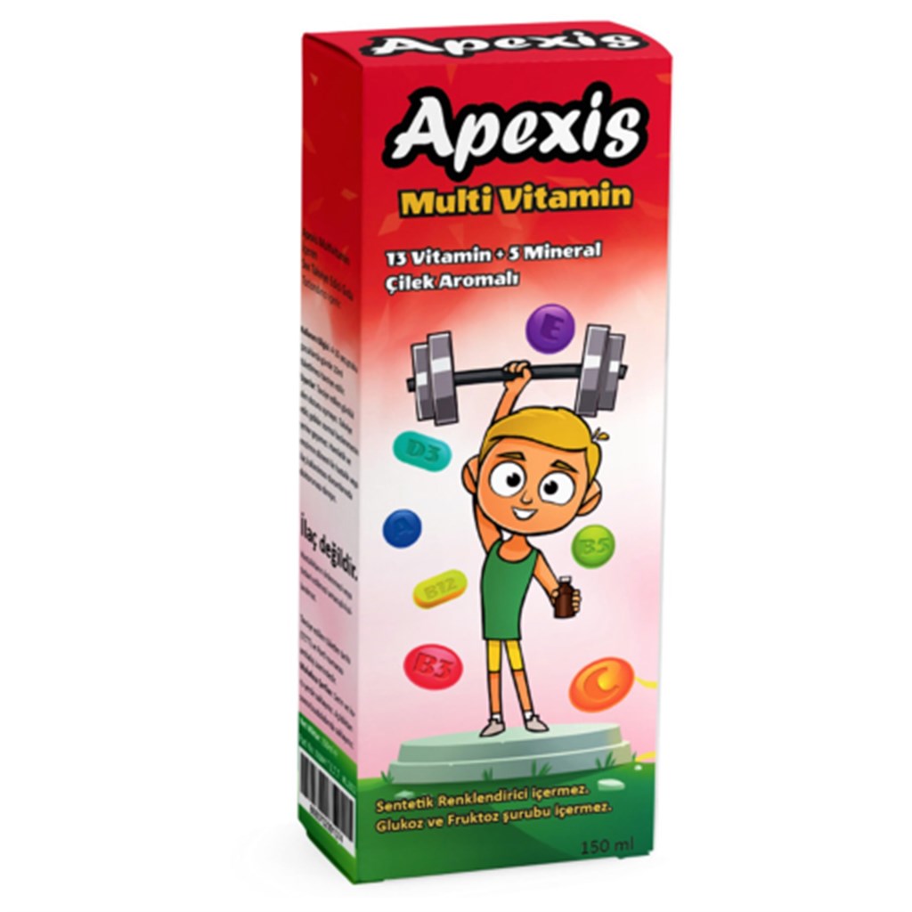 Apexis Multivitamin Şurup Çilek Aromalı 150Ml