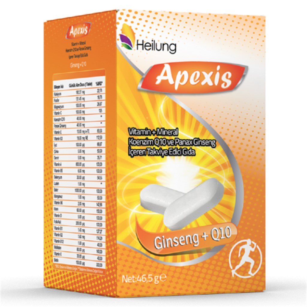 Apexis Vitamin + Mineral Koenzim Q10 ve Panax Ginseng 30 Tablet