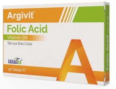 Argivit Folik Asit Vitamin B9 İçeren Takviye Edici Gıda 30 Tablet