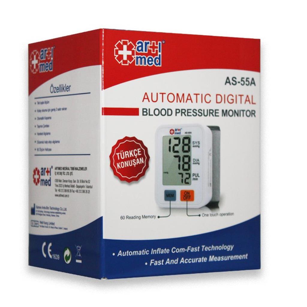 ArtıMed AS-55A Türkçe Konuşan Otomatik Digital Bilekten Tansiyon Ölçüm Aleti