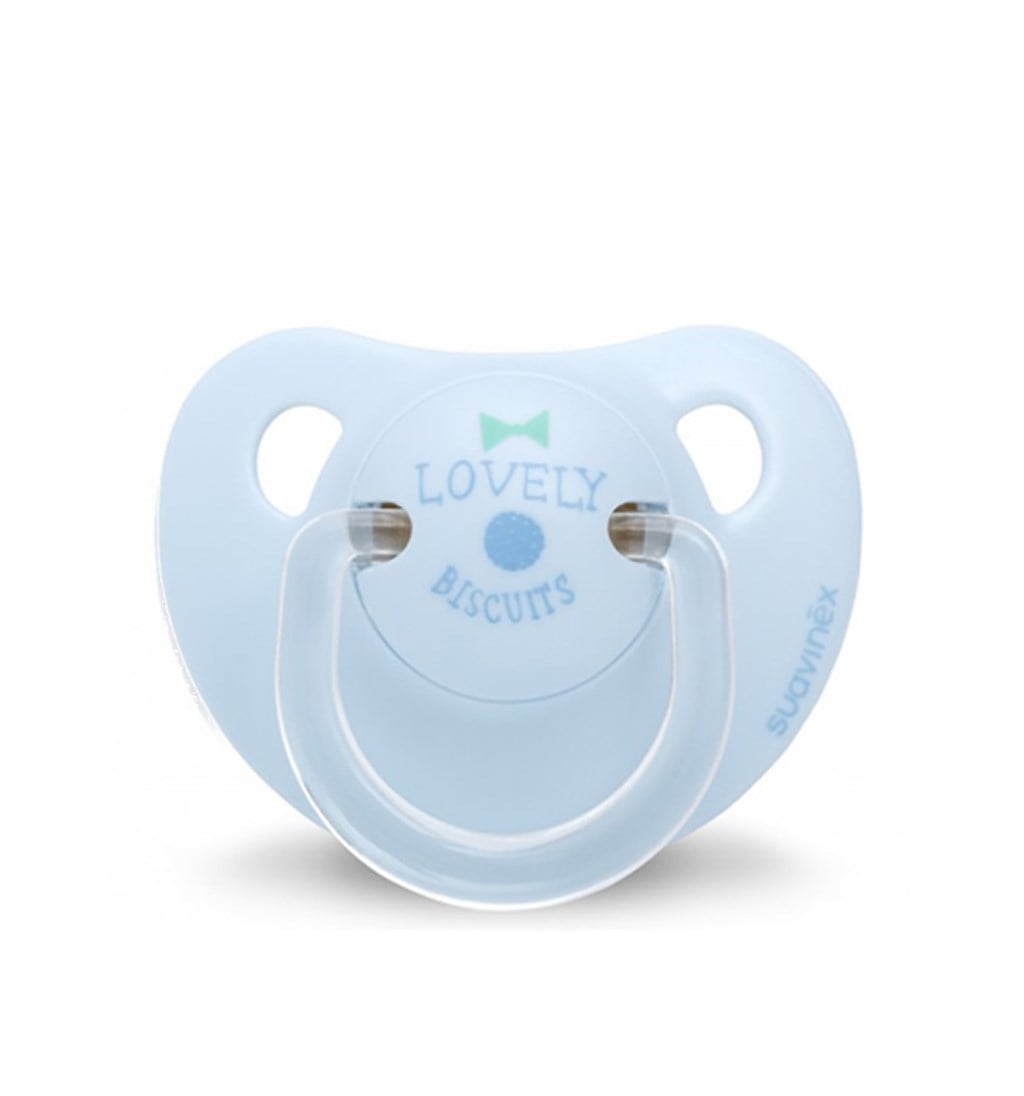 SUAVİNEX ORTODONTİK SİLİKON EMZİK 0-6AY - BİSCUİTS - MAVİ