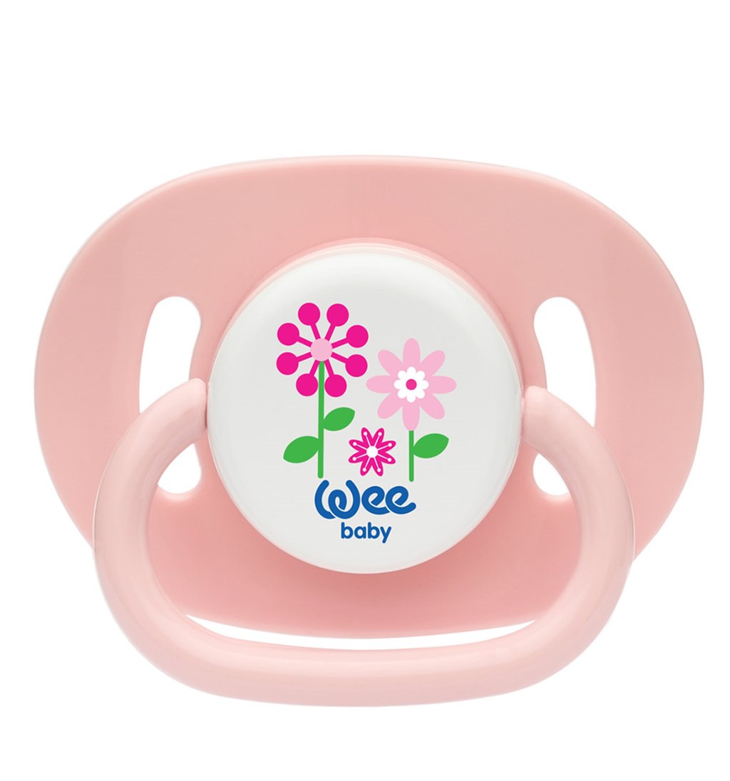 WEE BABY OVAL GÖVDELİ YUVARLAK UÇLU EMZİK 6-18AY NO.2 - PEMBE
