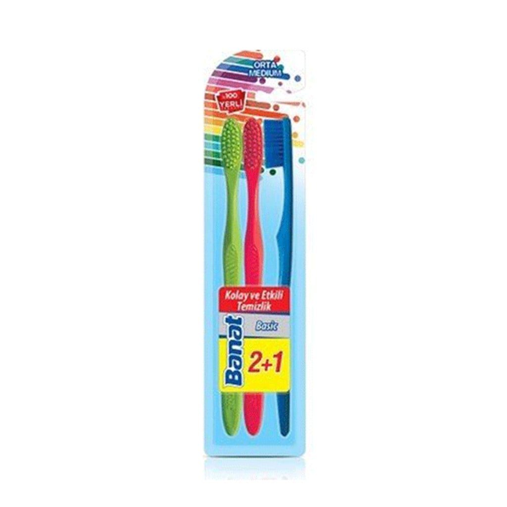 Banat Basic Diş Fırçası 2+1 Orta