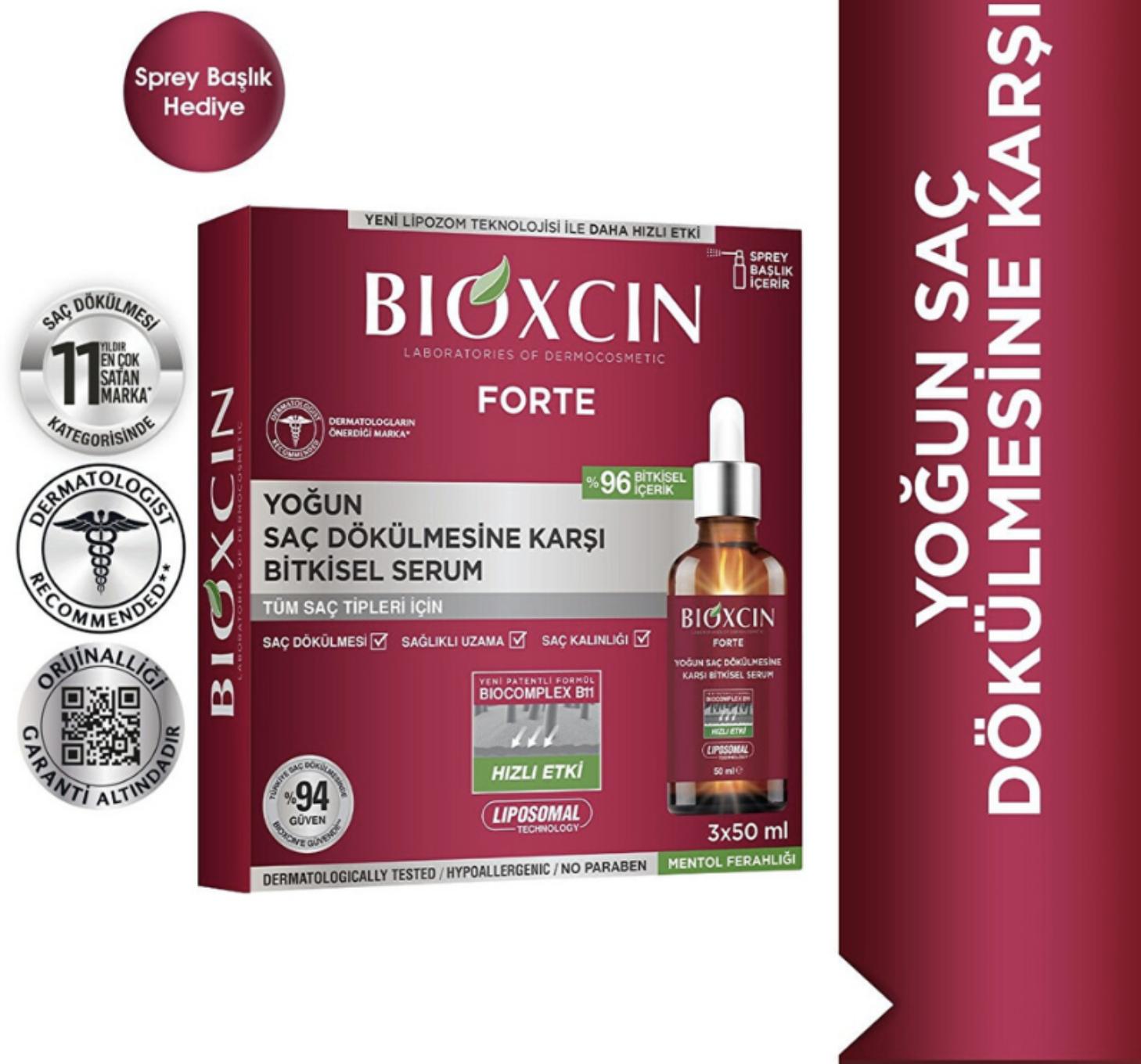 Bioxcin Forte Yoğun Saç Dökülmesine Karşı Bitkisel Serum 3x50ml