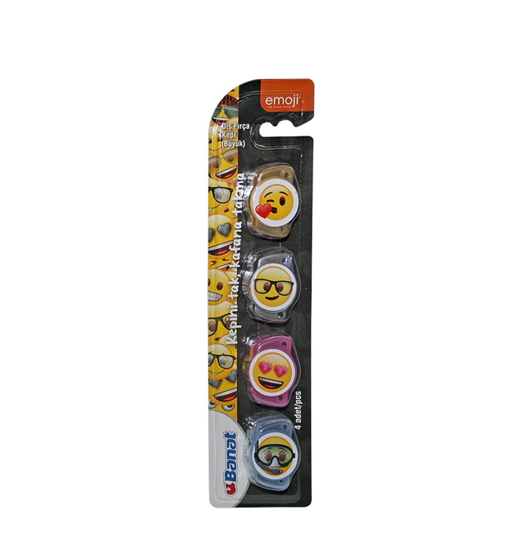 BANAT EMOJİ DİŞ FIRÇA KEPİ BÜYÜK 4LÜ