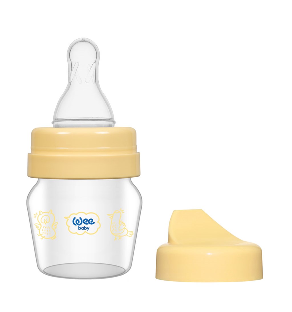 WEE BABY MİNİ CAM ALIŞTIRMA BARDAĞI SETİ 0AY+ 30ML - KREM
