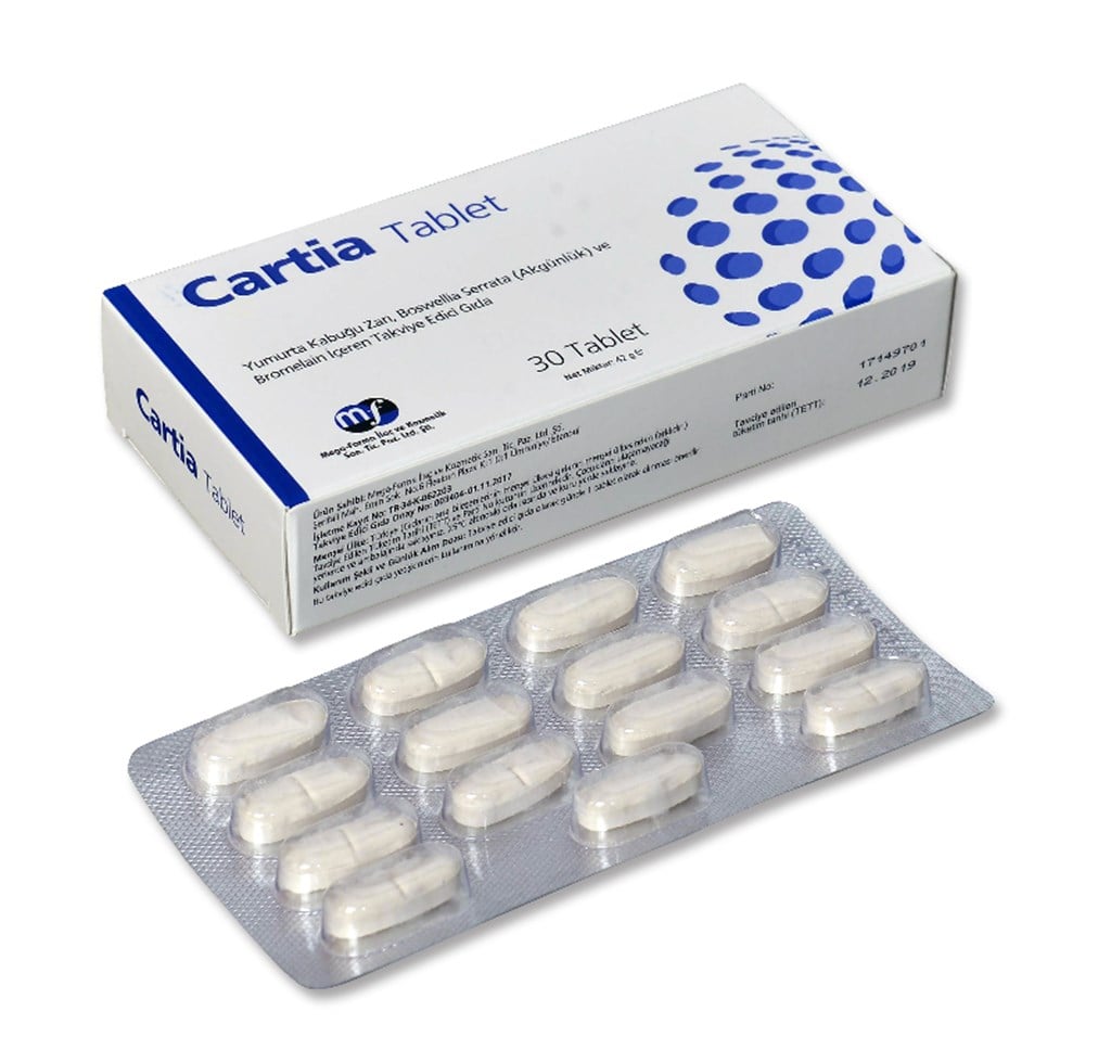 Cartia Yumurta Kabuğu Zarı 30 Tablet