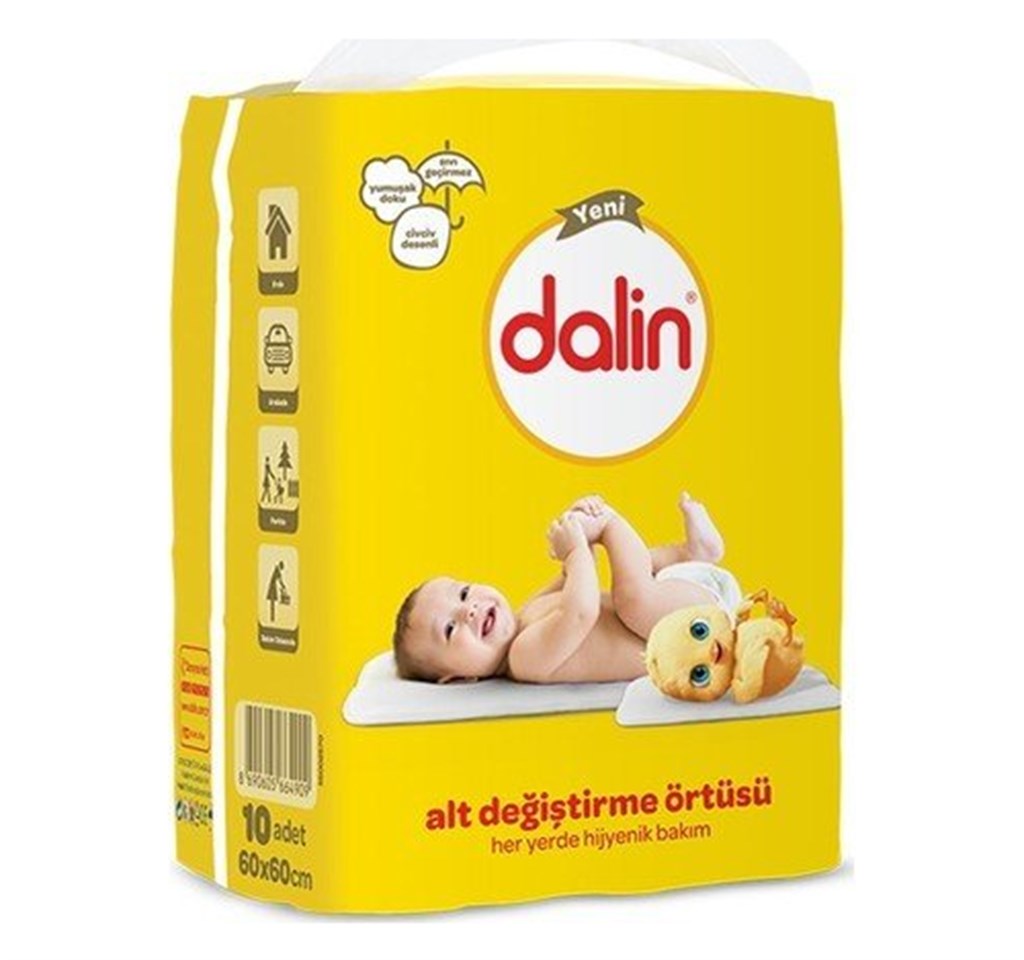 Dalin Alt Değiştirme Örtüsü 60x60 cm 10 Adet
