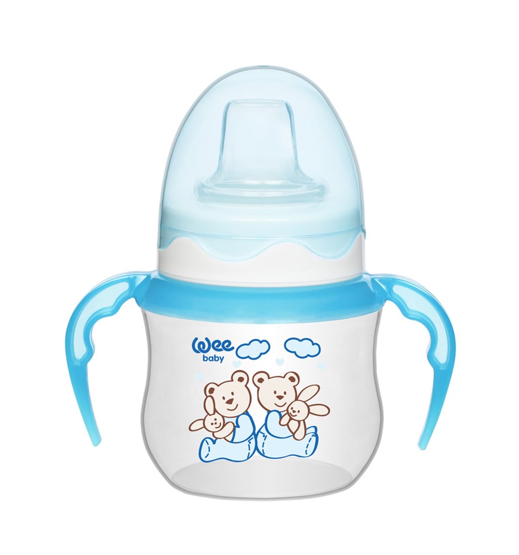 WEE BABY AKITMAZ KULPLU PP BARDAK 6AY+ 125ML - MAVİ
