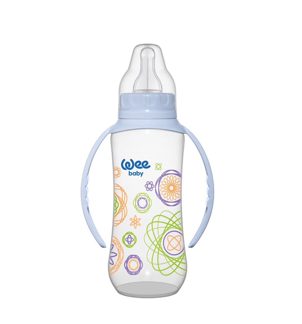 WEE BABY KULPLU PP BİBERON 8-16AY 270ML - MAVİ